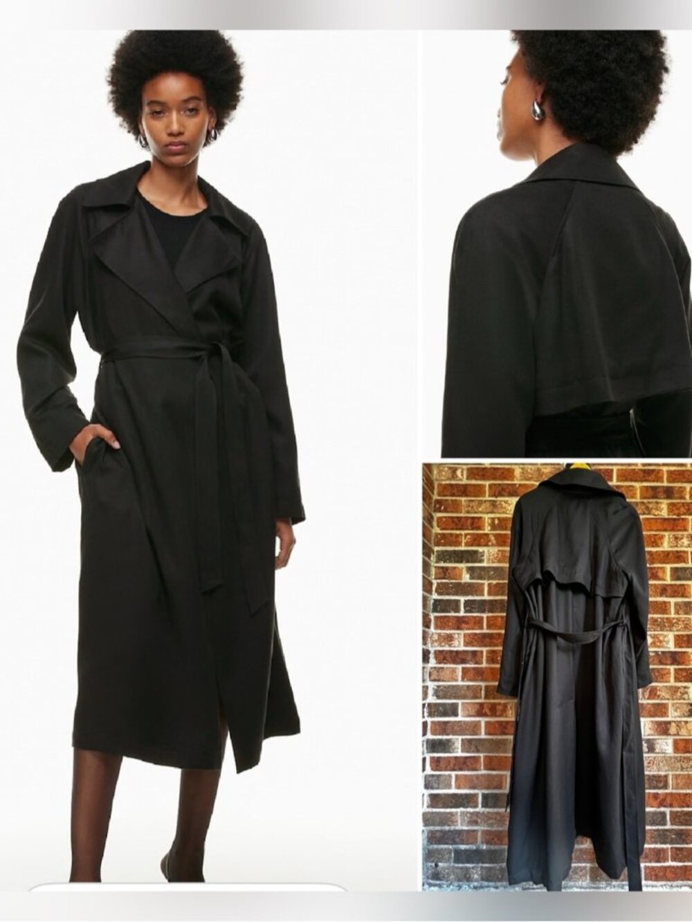 Aritzia  Babaton Milestone Trench Coat BNWOT Large Black
